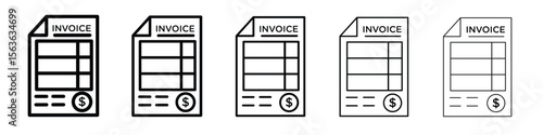 Invoice icon vector Illustration style for mobile app, website ui designs