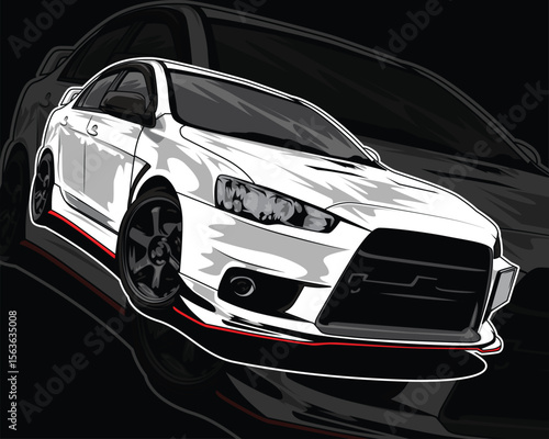 Sports car or supercar vector illustration