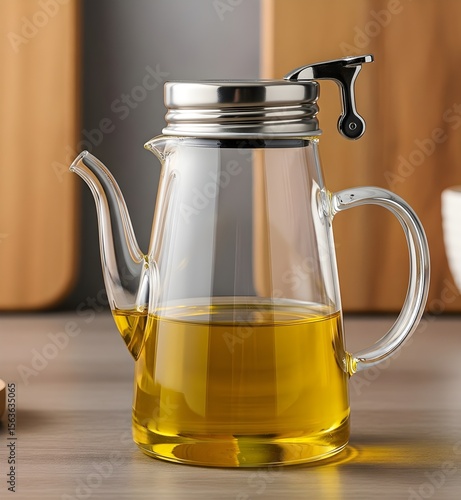 Glass Oil Dispenser Bottle with Stainless Steel Lid
