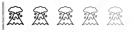 Volcano icon vector Illustration style for mobile app, website ui designs