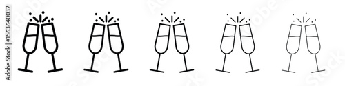 Wine toast icon vector Illustration style for mobile app, website ui designs