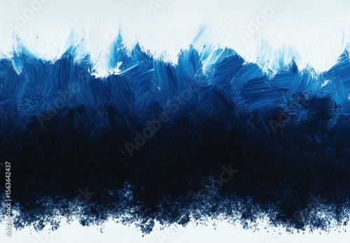 Elegant sapphire blue background with white hazy top border and dark black grunge texture bottom border, luxury blue design