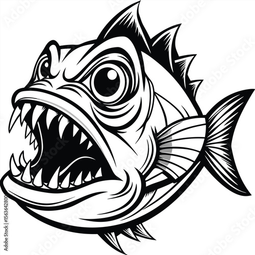 Angry fish with large teeth