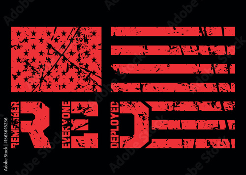 Remember Everyone Deployed Red Friday USA Flag Graphic for Shirt