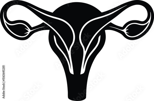 female reproductive system silhouette vector icon