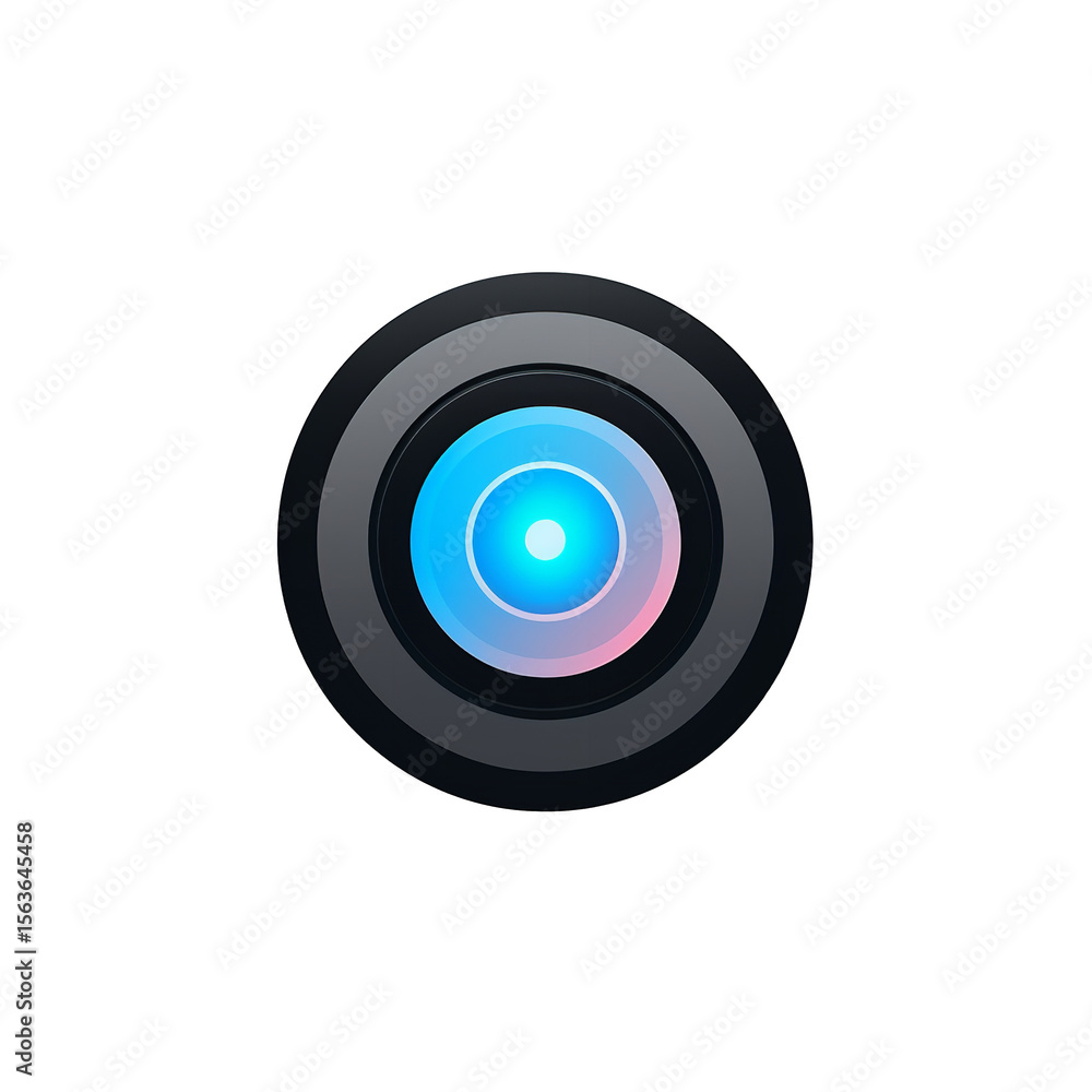Camera Lens Photography App Icon Mobile Photography Video Recording Blue on transparent background Camera Lens Photography App Icon Mobile Photography Video Recording Blue on transparent background
