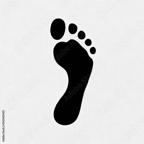 Black Footprint Symbol on White Background

