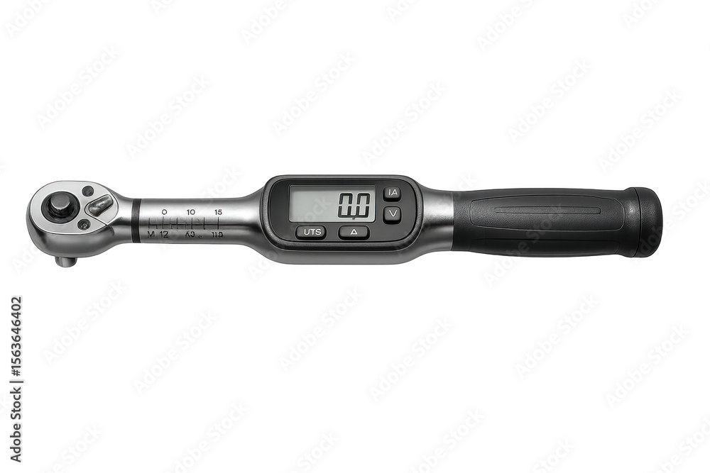 Precise digital torque wrench isolated on transparent background, modern tool Precise digital torque wrench isolated on transparent background, modern tool