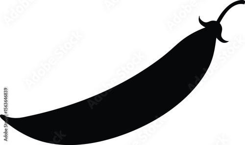 pea pod silhouette vector icon
