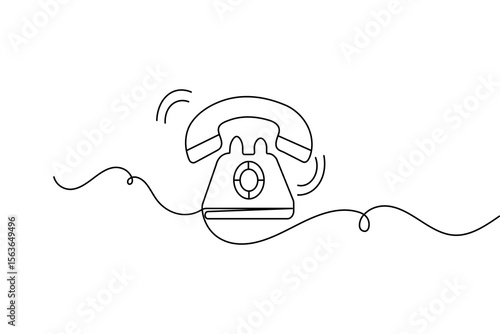 Call icon continuous one line drawing minimalist style outline isolated vector illustration
