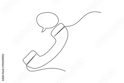Call icon continuous one line drawing minimalist style outline isolated vector illustration
