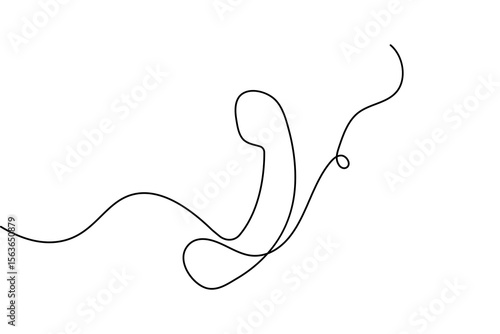 Call icon continuous one line drawing minimalist style outline isolated vector illustration
