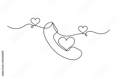 Call icon continuous one line drawing minimalist style outline isolated vector illustration
