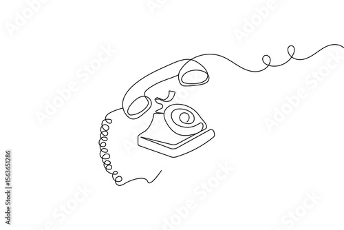 Call icon continuous one line drawing minimalist style outline isolated vector illustration
