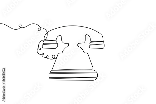 Call icon continuous one line drawing minimalist style outline isolated vector illustration
