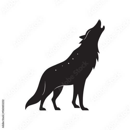 Starry Sky Mystic Howling Wolf Scene