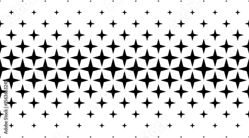 Black and White Star Halftone Gradient Short Fade out