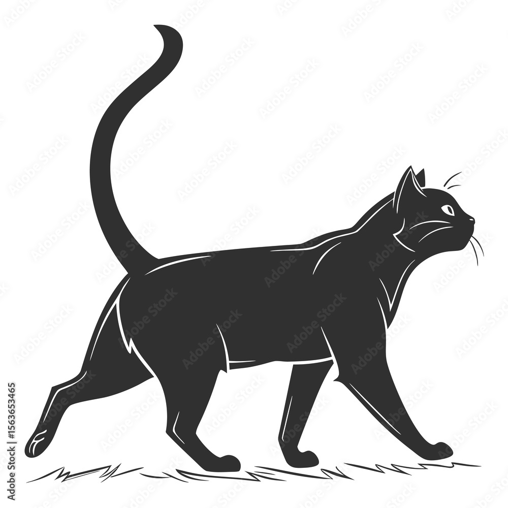 Obraz premium black cat vector illustration