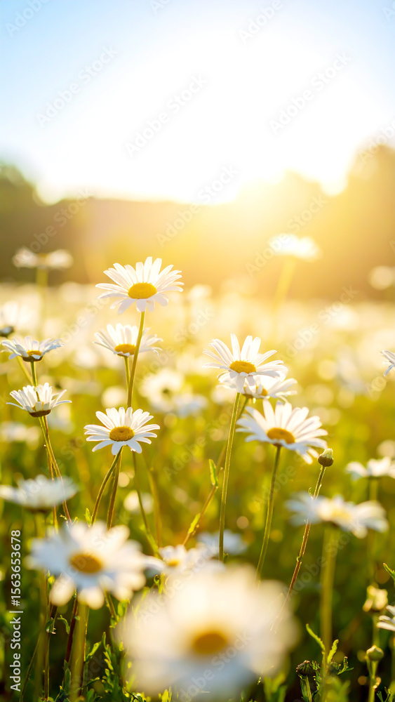 Fototapeta premium Wiese mit Gänseblümchen 