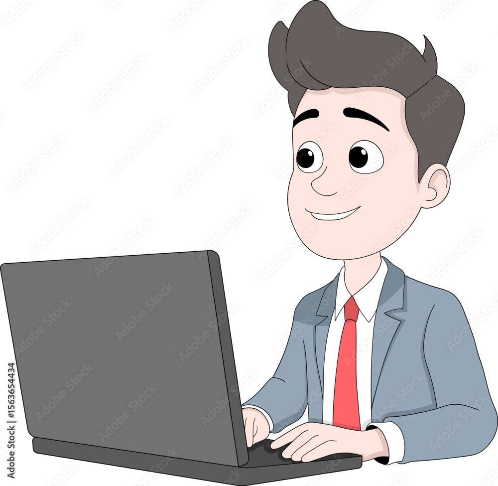 Focused Businessman Working on Laptop Remote Office or Digital Workspace Focused Businessman Working on Laptop Remote Office or Digital Workspace