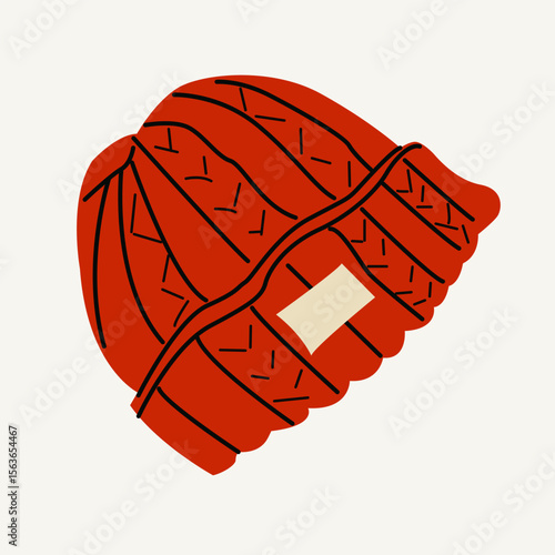 Winter hat. Knitting autumn winter headwear. Modern wool caps. Fashion head accessories, warm wearing for cold weather. Knitted beanies, woolen knitwear in trendy style