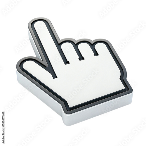  3d hand cursor on white