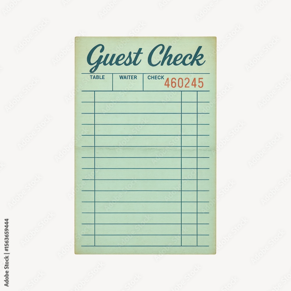 Obraz premium Vintage restaurant guest check