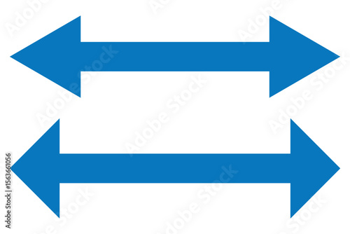 vector double sided arrow sign on white background. two way arrow icon