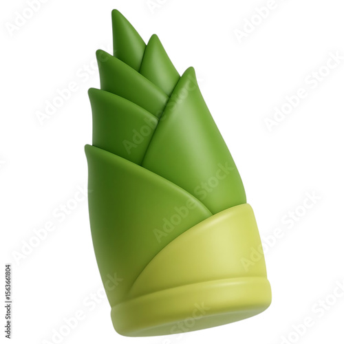 Fresh Bamboo Shoot 3d icon on transparent background