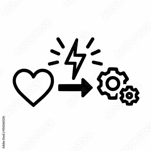 Two opposing ideas creating spark. Productive tension