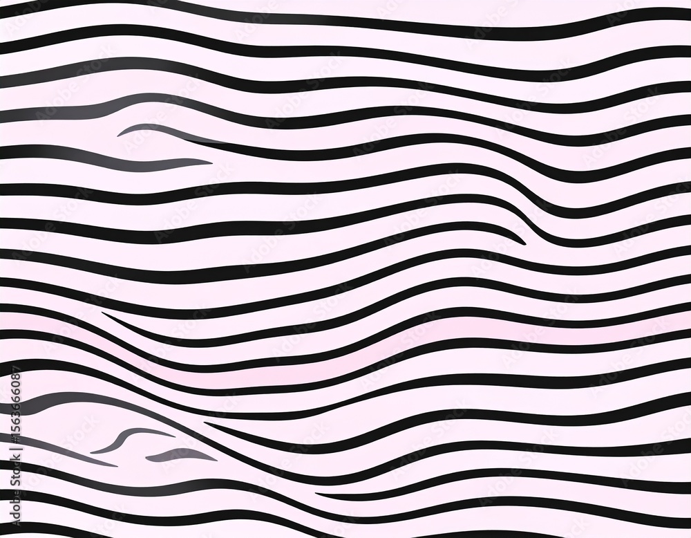 Fototapeta premium Czarne falujące linie na białym tle. Iluzja optyczna