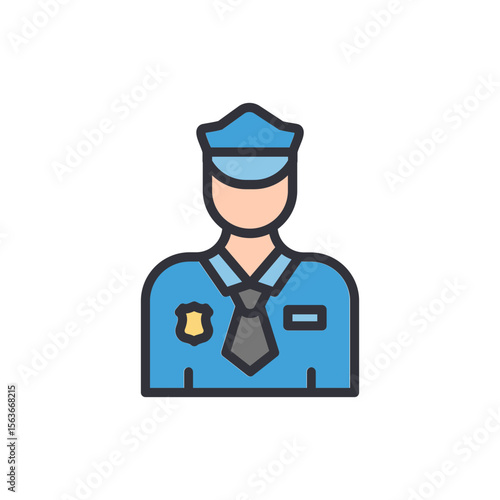 Stylized Officer Illustration Symbolizing Law Enforcement And Security