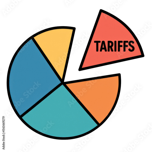 Free Download Import Tariffs policy impact concept. Pie chart illustrating tariffs data. - GFXLoad