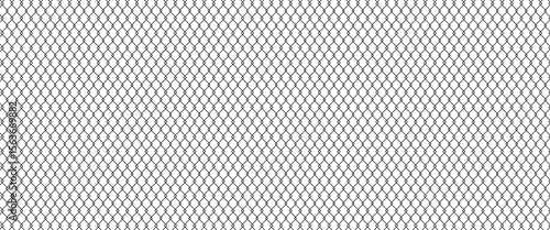 Steel wire chain link fence seamless pattern. Metal lattice with rhombus, diamond shape silhouette. Grid fence background.