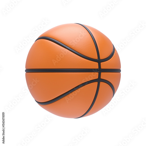 basketball 3d render icon in cartoon plastic style minimal isolated on transparent background	