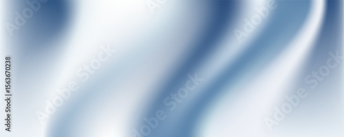 Abstract blue white luxury fabric wave background with copy space. Smooth liquid wave. Elegant shiny silk satin texture. Suit for wallpaper, cover, header, desktop, web, flyer. Vector illustration