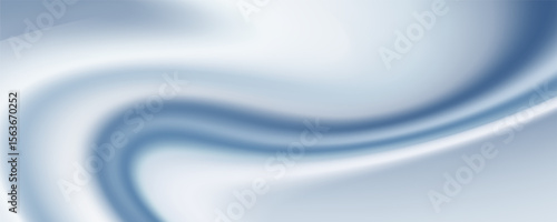 Abstract blue white luxury fabric wave background with copy space. Smooth liquid wave. Elegant shiny silk satin texture. Suit for wallpaper, cover, header, desktop, web, flyer. Vector illustration