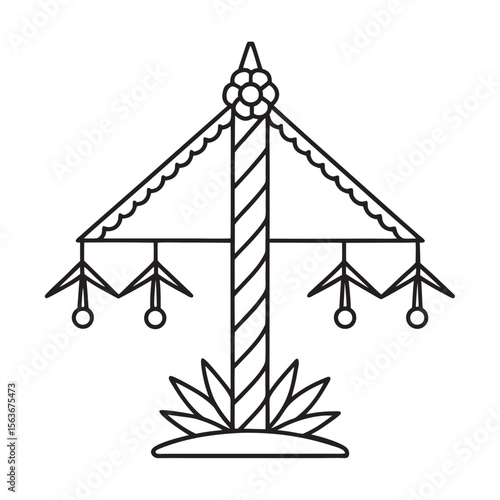 line art of european culture swedish midsummer