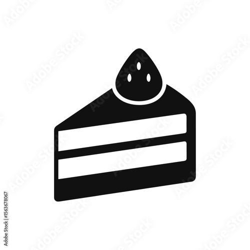 ショートケーキのシルエットアイコン｜Shortcake Silhouette Icon