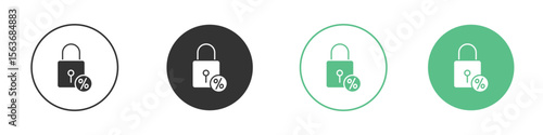 Fixed rate mortgage icon modern, simple, vector, icon for website design, mobile app