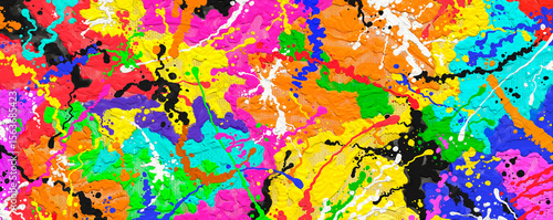 Digital painted in oil on canvas , Oil portrait painting in multicolored tones, Abstract picture of a beautiful.