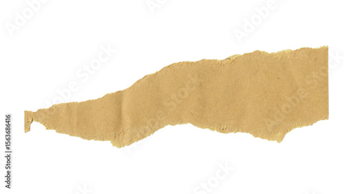 Transparent Background: A horizontal strip of brown kraft paper with natural, jagged torn edges, ideal for adding a rustic border, texture, or a place for text.

