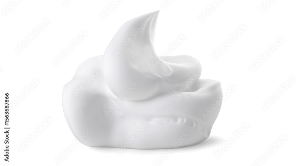 Obraz premium Transparent Background: Fluffy White Shaving Foam Swirl, Ideal for Skincare Product Mockups, Beauty Advertisements, and Luxurious Cosmetic Design Elements.