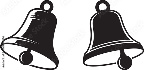 Bell Silhouette Collection A Rhythmic Ensemble of Sound Instruments for Notification and Signaling on a Transparent Background