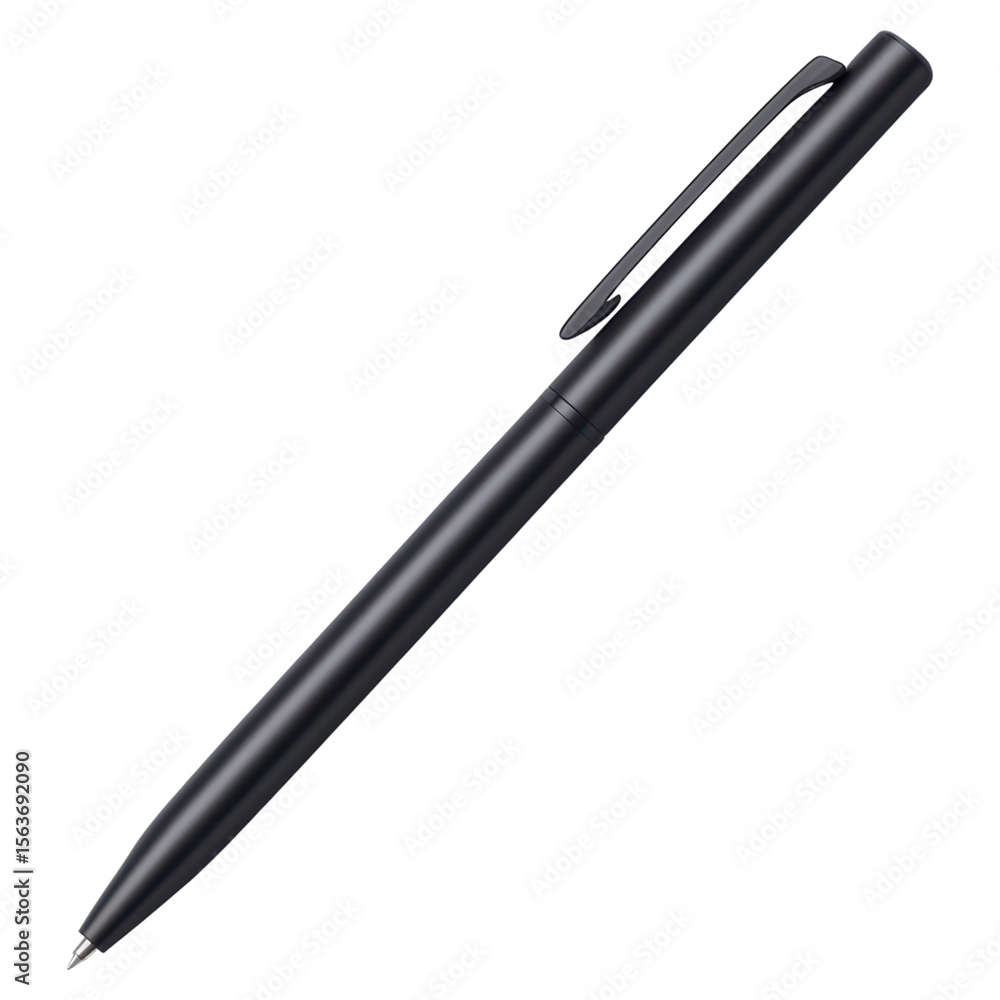 Sleek black pen on a white background for branding and marketing purposes, isolated on transparent background. Sleek black pen on a white background for branding and marketing purposes, isolated on transparent background.