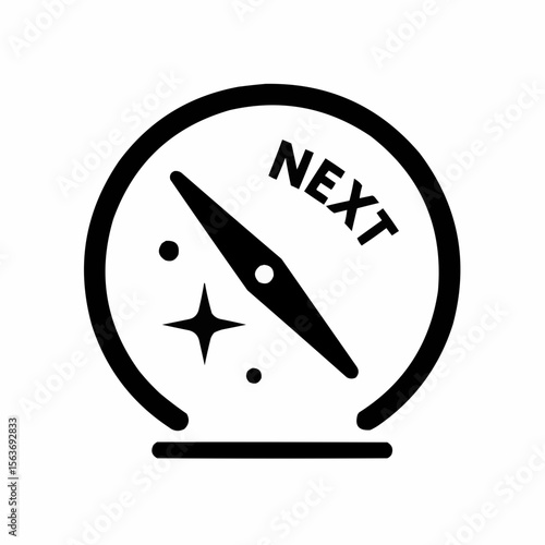 Needle pointing to 'Next' instead of North. Future direction