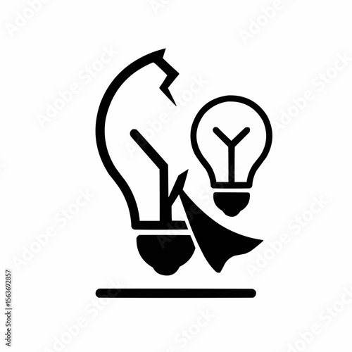 Broken bulb with new smaller bulb forming. Learning from mistakes