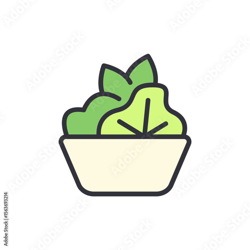 Vibrant Salad Bowl Icon Presenting Freshness And Healthy Lifestyle
