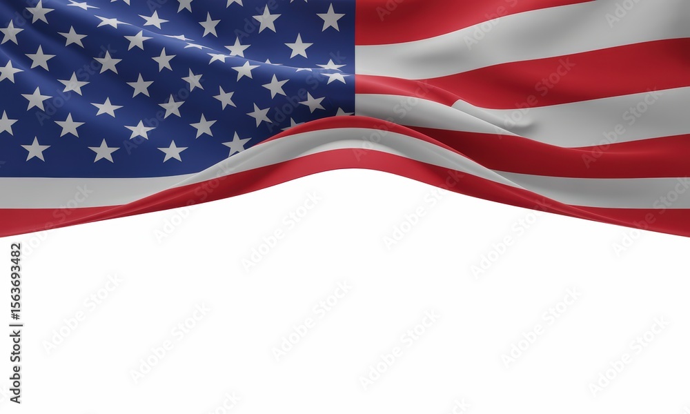 Fototapeta premium American Flag Wavy Banner
