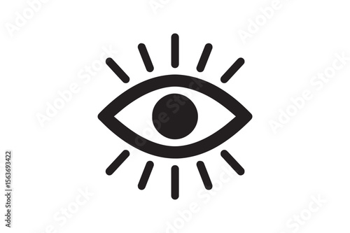 nazar eye silhouette vector art illustration on white background
